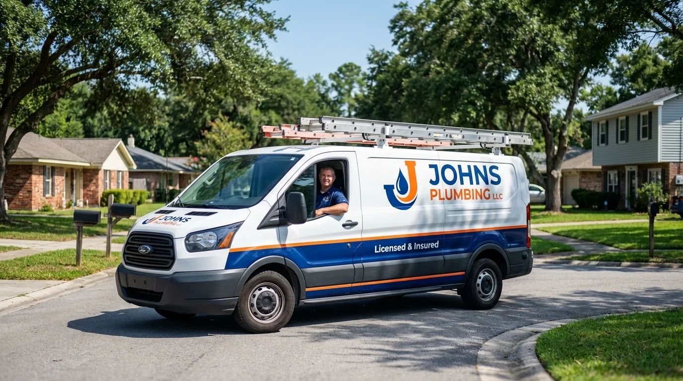 Johns Plumbing LLC service van in Pequot Lakes, MN