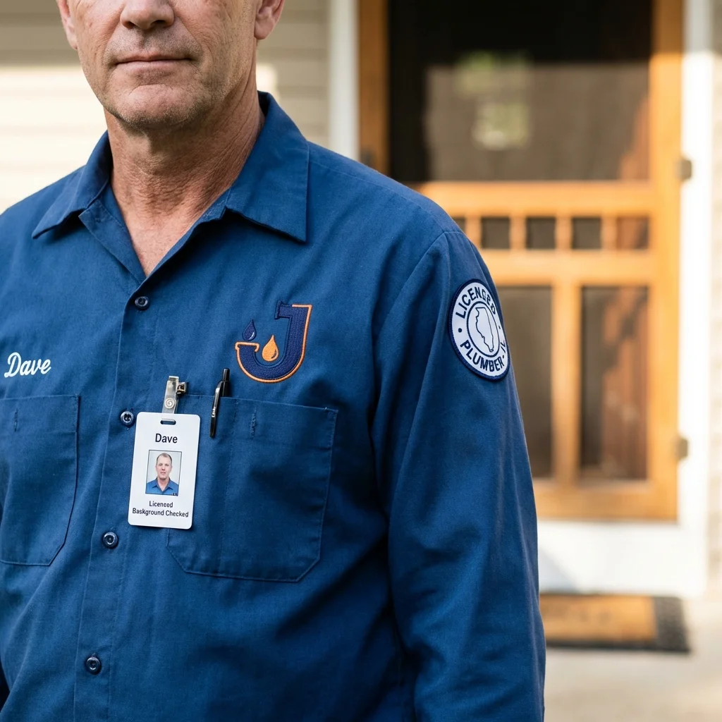 Licensed plumber showing ID badge in Pequot Lakes, MN