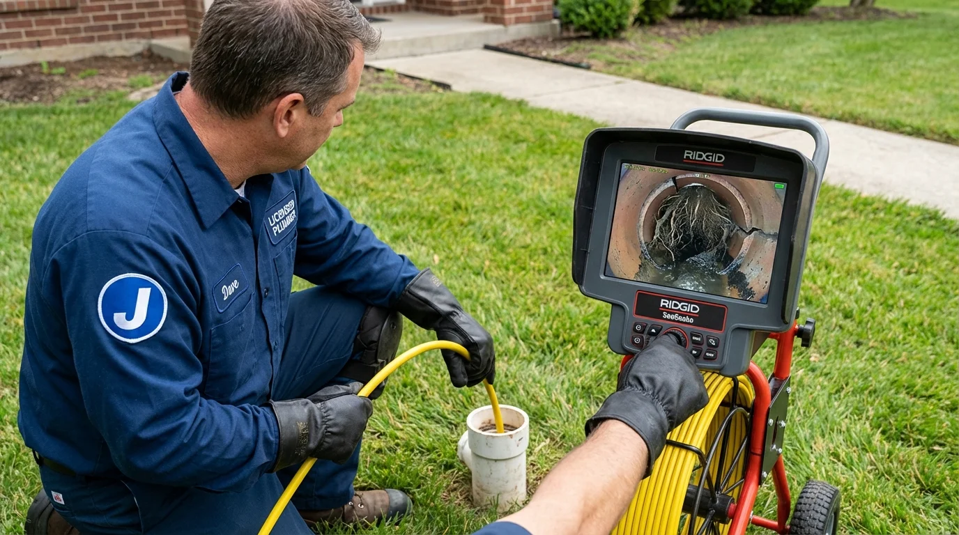 Sewer camera inspection being performed by Johns Plumbing LLC in Pequot Lakes