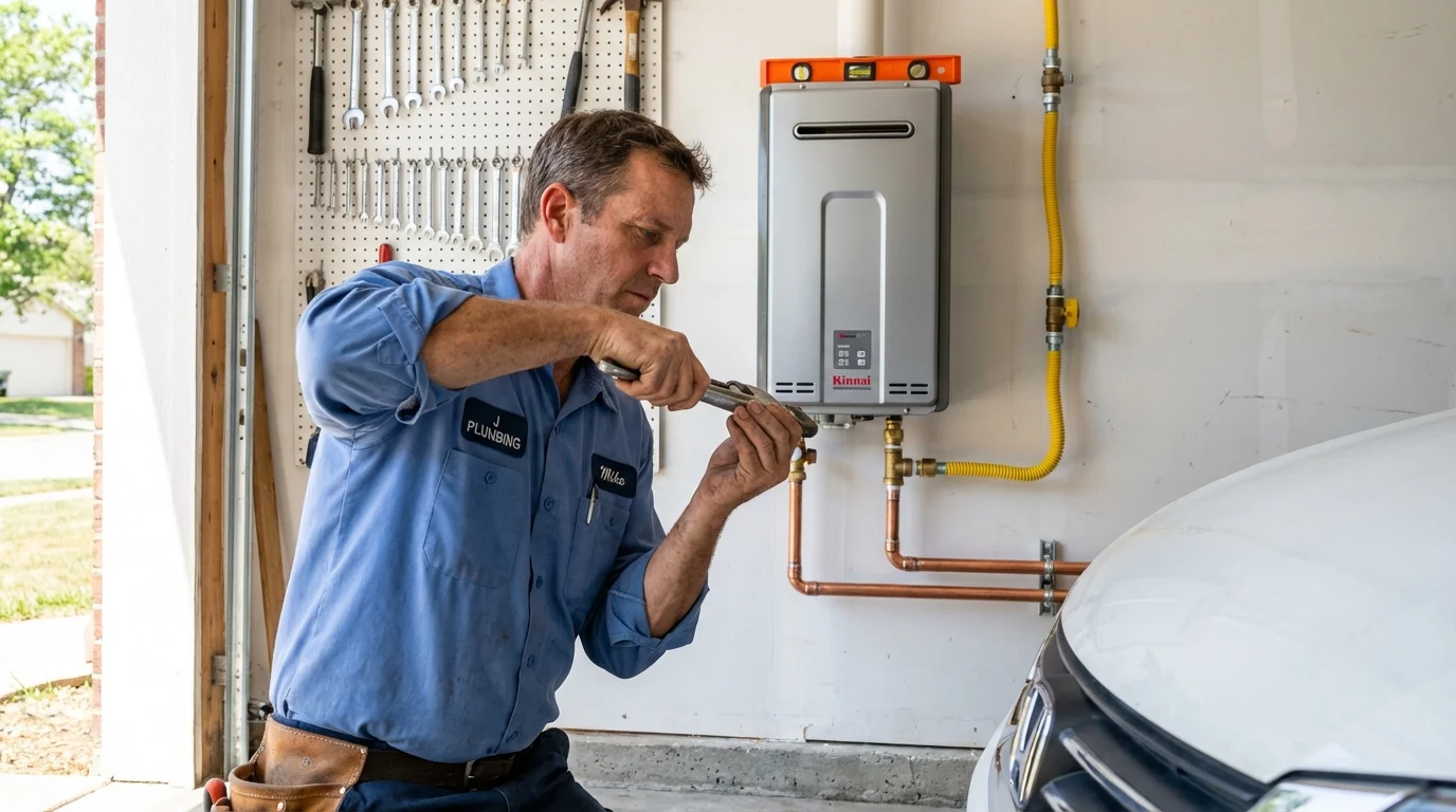 Tankless water heater installation by a Johns Plumbing LLC plumber in Pequot Lakes